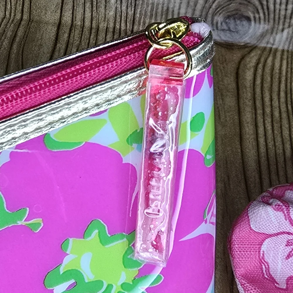 Lilly Pulitzer Estée Lauder Floral Cosmetic Make‎ Up Bags Lot Of 2